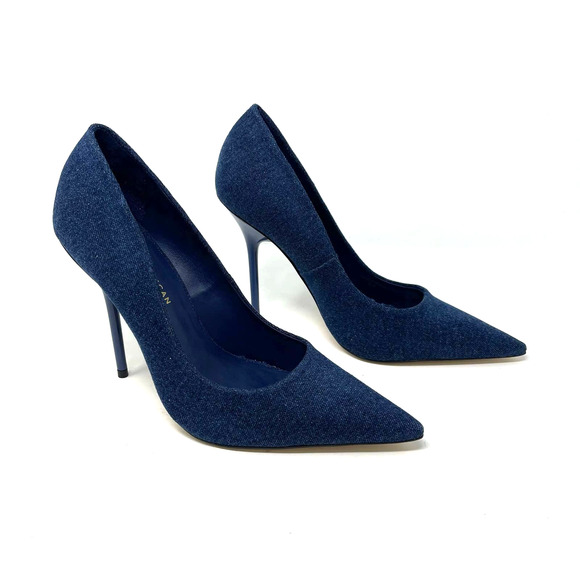 Good American Emma Denim Heel Size 9 Blue Denim 002 GSH009-X - Picture 6 of 15